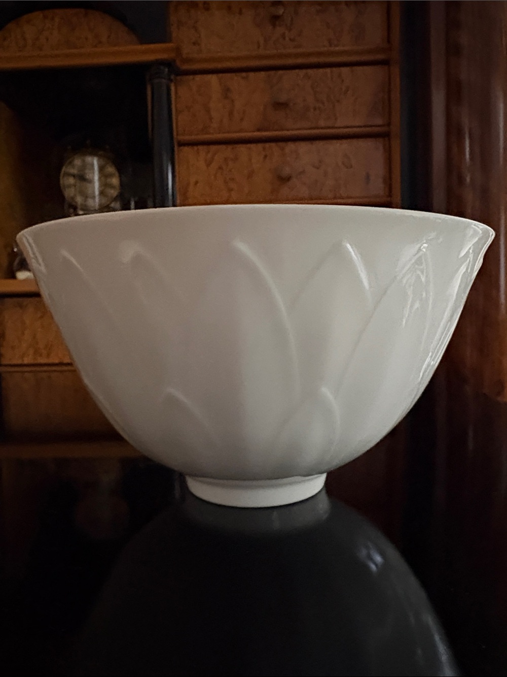 Royal Copenhagen White/ Cream Porcelain Dish with Blue Mark and leaf motif